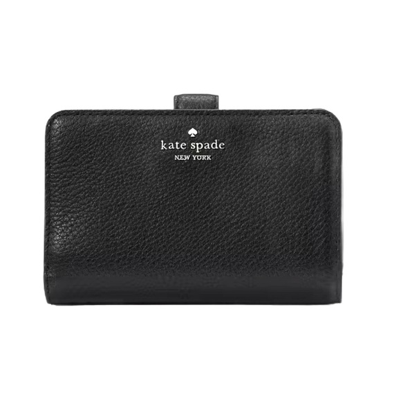Authentic Kate Spade Lena Medium Bifold Wallet in Black Leather - PERFECT! $199 - Picture 1 of 4
